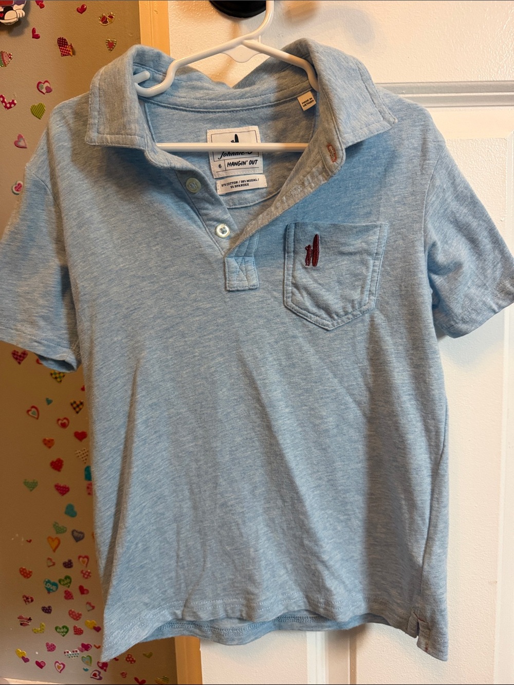 johnnie-O Light Blue Boys' Polo with Pocket Emblem
